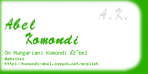 abel komondi business card